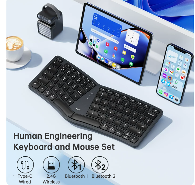 Bluetooth Wireless Ergonomic Keyboard